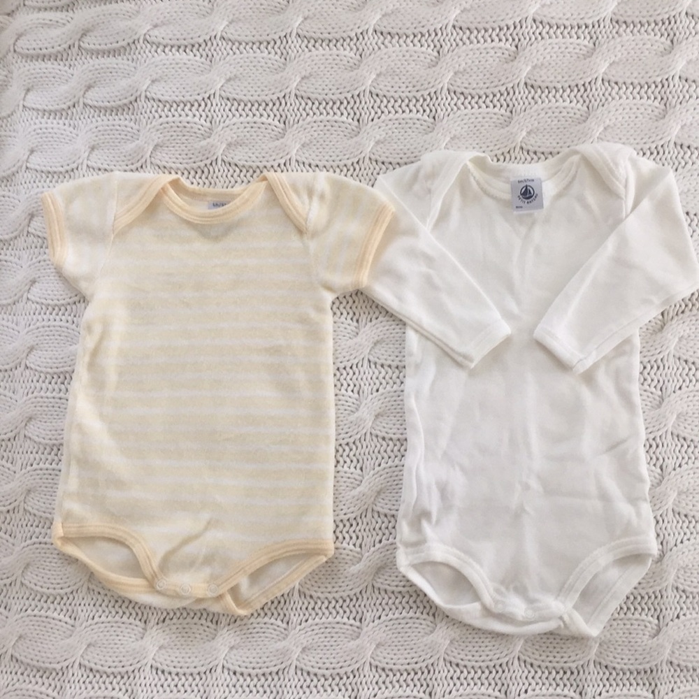 Petite Bateau baby short sleeve onesies